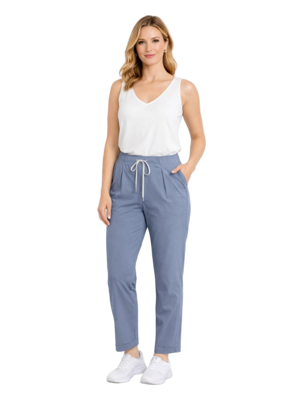 NY collection will blue drawstring jogger pants
